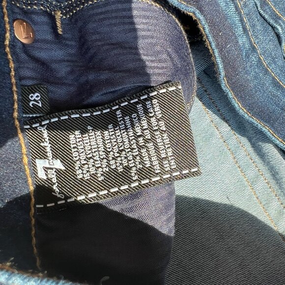 7 For All Mankind Jeans Size 28 Bootcut Straight Stretch Denim Dark Wash - Picture 4 of 6
